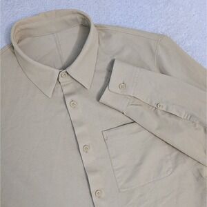 Lululemon Beige Button-up Long Sleeve Mens Shirt SZ Medium